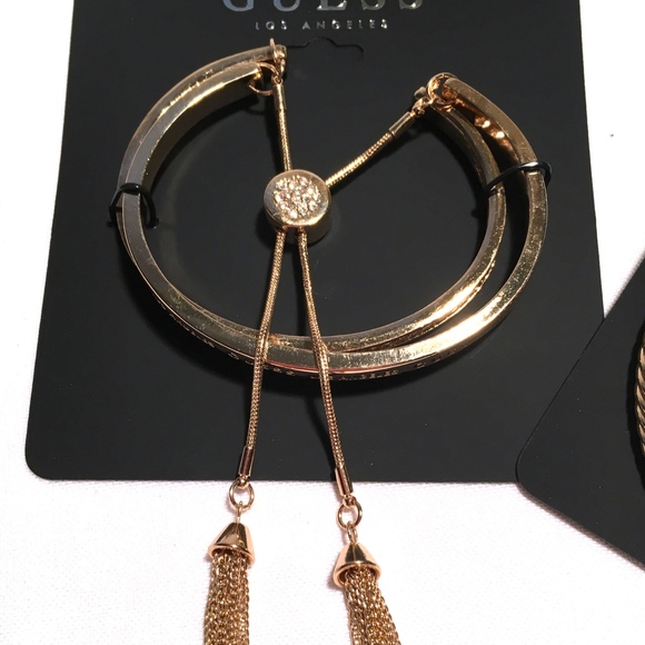 3/$30! 2 GUESS Bracelets Lock & Key Gold Tones - Picture 5 of 8
